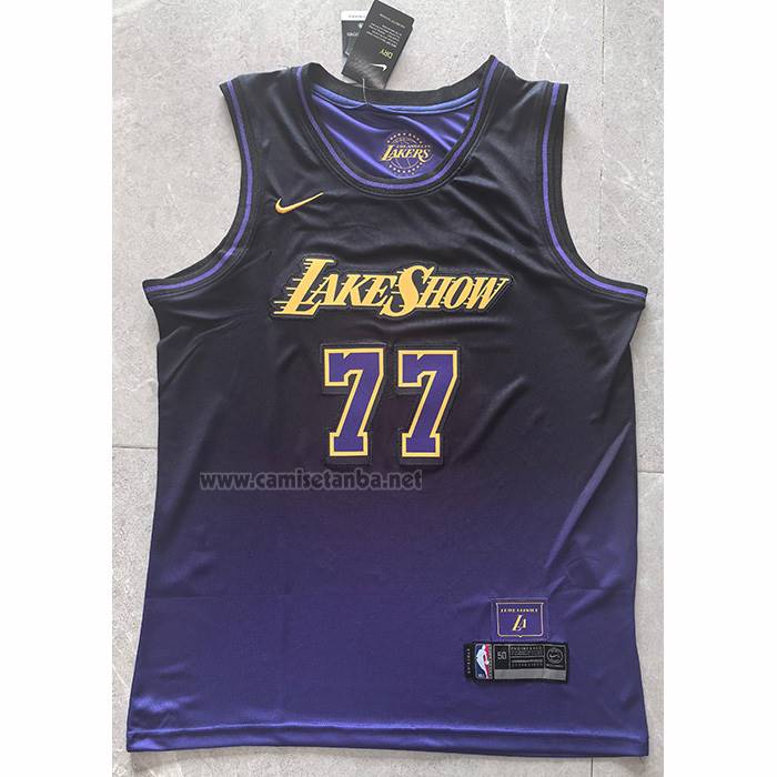 Camiseta Los Angeles Lakers Luka Doncic NO 77 Ciudad 2024-25 Violeta
